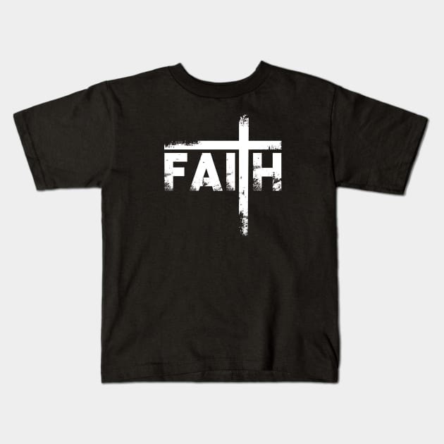 Faith Typograph Lettering Quote Kids T-Shirt by LR_Collections